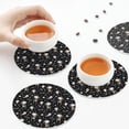 thumbnail image 3 of KLL Drink Coasters Set Round Shape of 4,PU Leather Absorbent Coasters Set Decorative Coffee Cup Coasters Housewarming Gift for Home Decor-cute Skull bone, 3 of 5