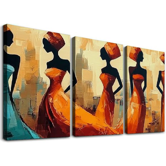 Abstract African American Wall Art for Living Room Black Art Pictures Black Women Wall Decor Painting Artwrok for Bedroom Home Decor,