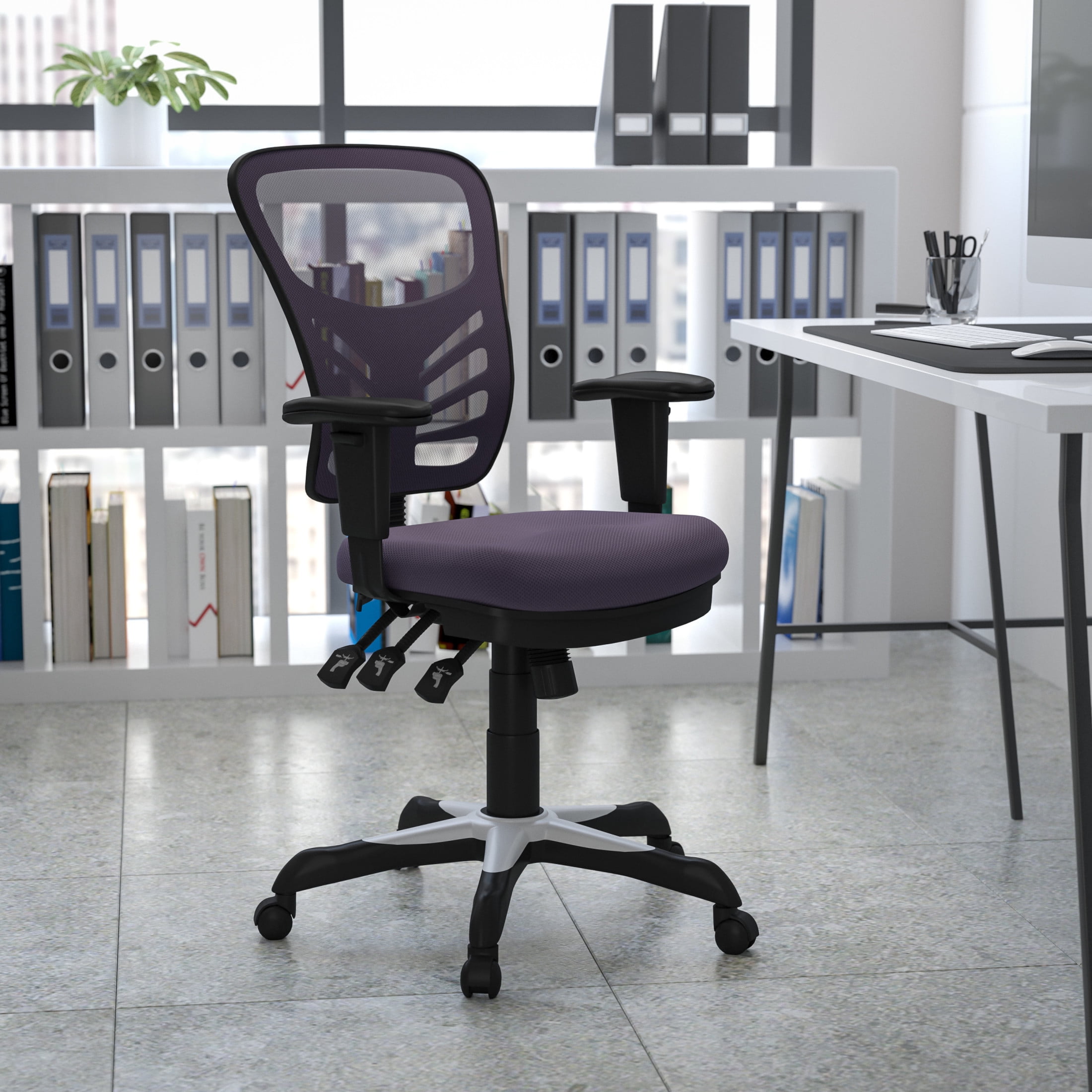 Flash Furniture Nicholas Ergonomic Mid-Back Swivel Office and Gaming Chair, Dark Gray