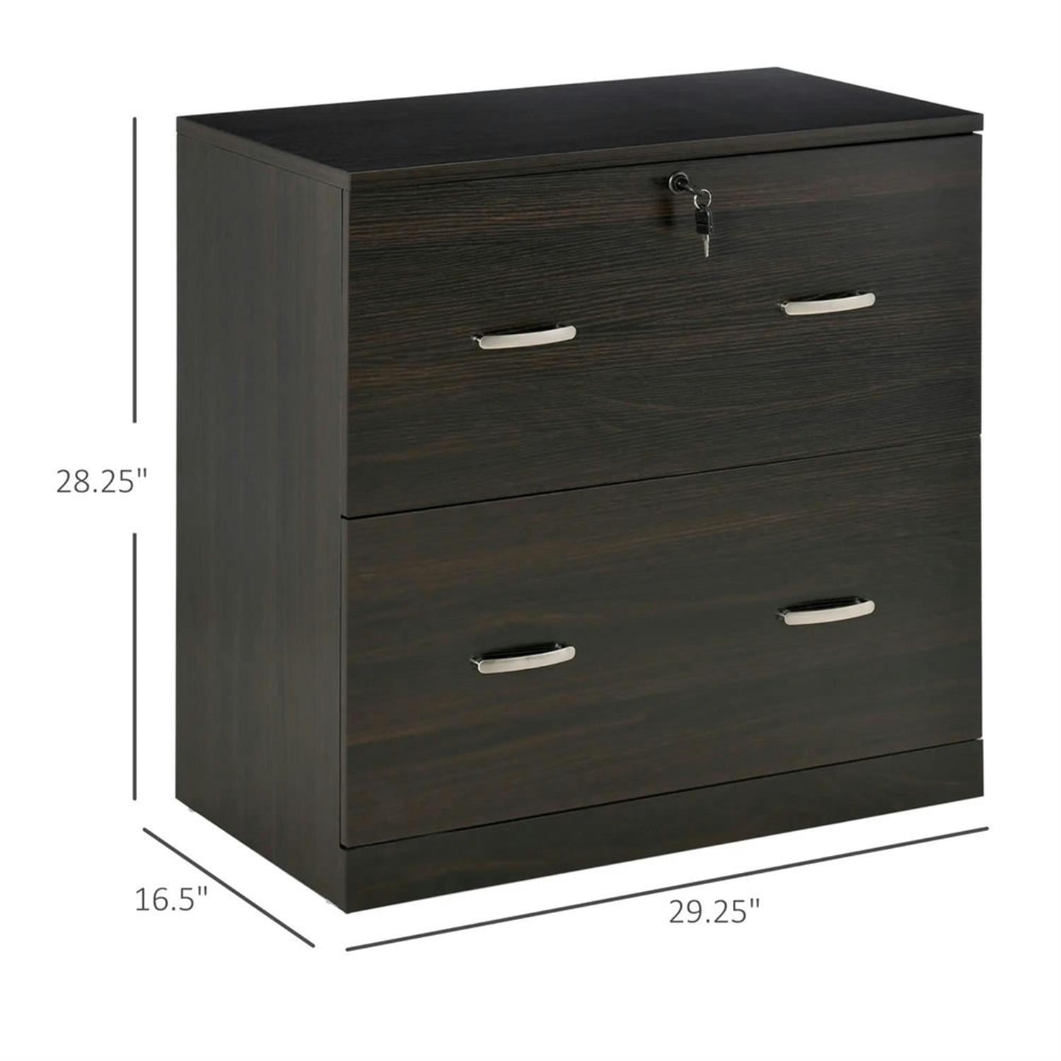 Demi Bonn Modern 2-Drawer Filing Cabinet with Lock and Keys, for Letter Size, Home Office, Lateral Storage File Cabinet, Walnut