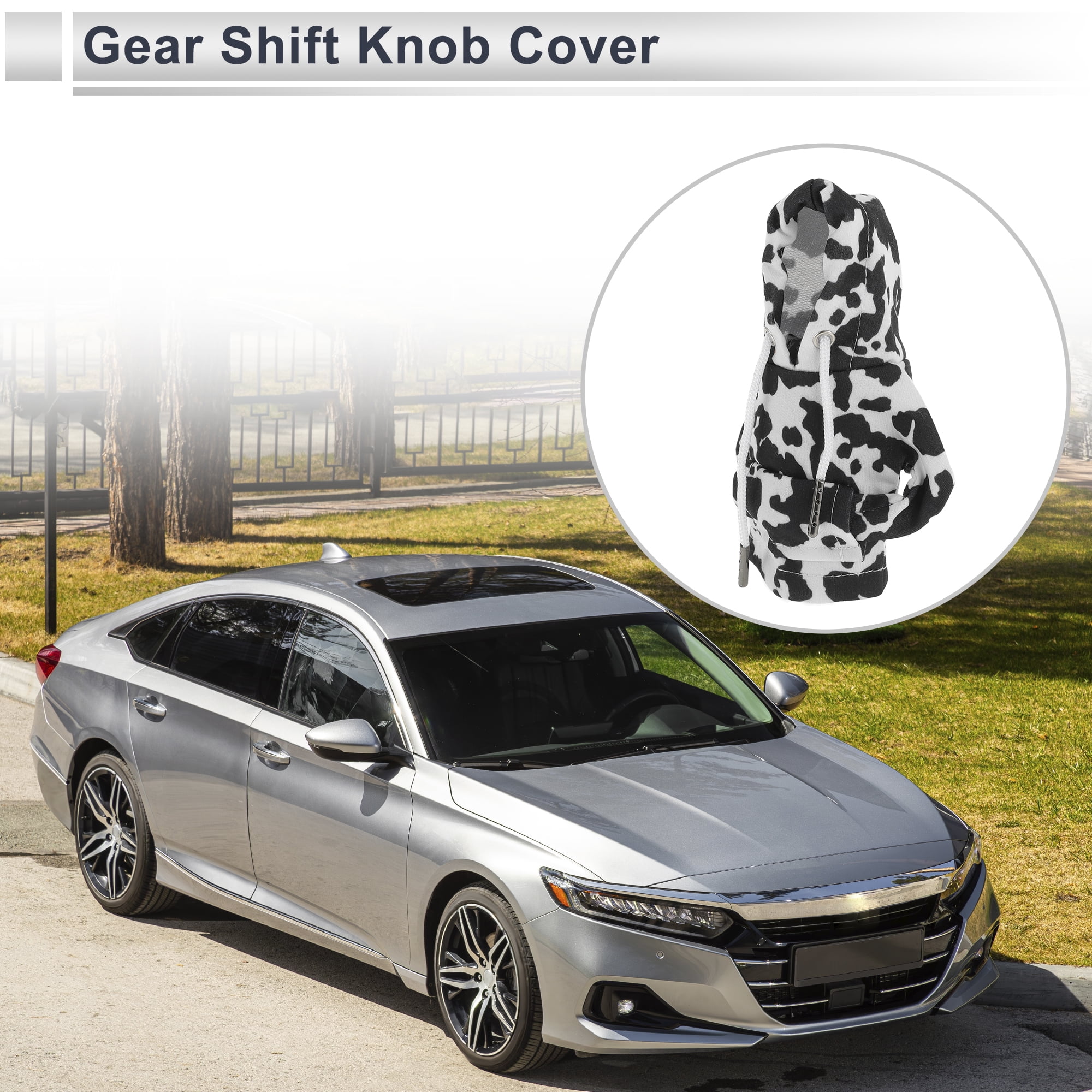 Unique Bargains Gear Shift Knob Cover Stick Shifting Handle Protector Cow Fabric
