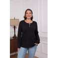 thumbnail image 3 of XIEERDUO Womens Sweaters Lightweight Henley Neck Button Up Long Sleeve Shirt Tops, 3 of 5