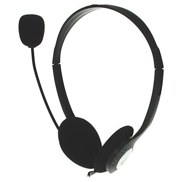SoundJUNKIE - Stereo Computer Headphones with Microphone, Adjustable Headband, Black