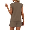 thumbnail image 6 of Lumtrix Two Piece Sets For Women Trendy Short Sets Beach Vacation Clothes Airport Travel Cruise Summer Spring Outfits Khaki S, 6 of 6