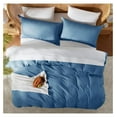 thumbnail image 5 of Twin Duvet Cover Set - Double Brushed Blue Heaven , Soft Twin / Twin XL 2 Piece with Button Closure, 1 Twin Size Duvet Cover 68x90 inches and 1 Pillow Sham, 5 of 9