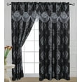 thumbnail image 2 of Luxury Jacquard Curtain Panel with Attached Waterfall Valance, 54 by 84-Inch ALEXA Black (1-Panel), 2 of 5