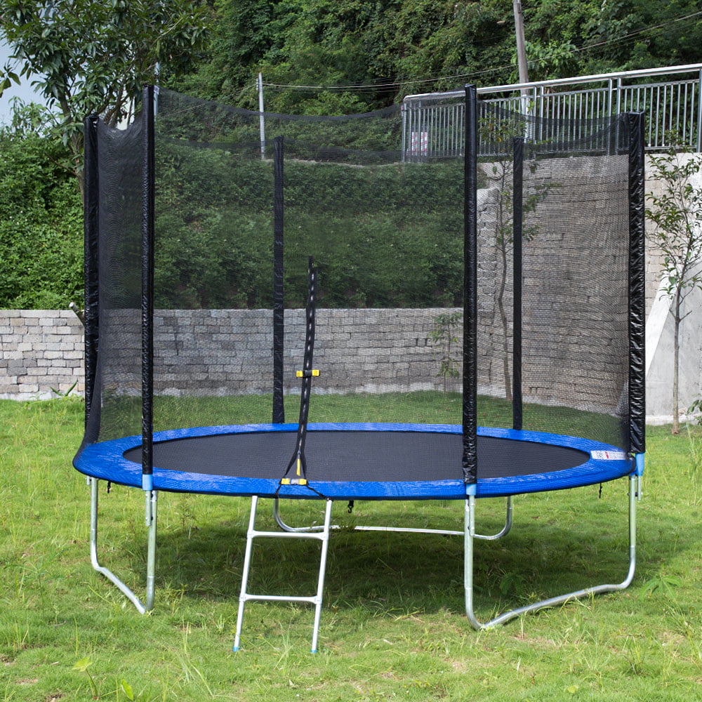 12 FT Large Trampoline w/Safe Enclosure Net Jumping Mat And Spring Cover Padding 