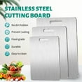 thumbnail image 2 of Xhegex Cutting Board - 304 Food Grade Stainless Steel Cutting Boards for Kitchen- for Cutting Meat, Fruit, Vegetables, Outdoor or Indoor 14.2" X 9.8"(Large, Silver), 2 of 9