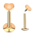 thumbnail image 3 of Internally Threaded 16G Labret / Monroe with Flat Top Heart - 3 Colors Available, 3 of 3