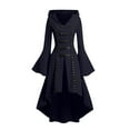 thumbnail image 6 of Halloween Womens Casual Dresses for Women Plus Size Long Sleeve Gothic Punk Style Long Robe Hooded Dress Tops, 6 of 7