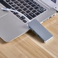 thumbnail image 3 of KAKOWELY type c hub 5 In 1 Single USB 3.0 Hub with 3 USB Type-C 3.0 Ports Micro SD Interface Compatible with Windows (Grey)3.78"X1.52"X0.5", 3 of 4