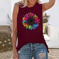 thumbnail image 2 of Womens Tops Dressy Casual,Womens Crew Neck Tank Tops Summer Sunflower Print Top Graphic Tees Casual Cami Shirts Blouses, 2 of 5