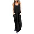 thumbnail image 3 of Riforla Women's Boho Beach Dress Irregular Neckline Pocketed Maxi Dress Casual Summer EU/US Sizes Women Mother of The Bride Dresses Black M, 3 of 6