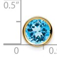 thumbnail image 4 of 14K Yellow Gold 7mm Blue Topaz Bezel Pendant, 4 of 7