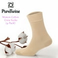 thumbnail image 3 of PureTwine Crew Socks for Women Soft Combed Cotton Moisture Wicking Thin Ladies Dress Socks with Seamless Toe 4-Pack, 3 of 7