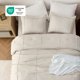 thumbnail image 4 of Juego de edredón Bedsure Twin con diseño plisado de cuadrícula beige bohemio 3 piezas, 4 of 8