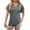 Grey, variant on MIXUE Womens Summer Tops Solid Color Hooded Button Short Sleeve Loose Casual Shirts For Women Tshirts Holiday Wear,Red,S