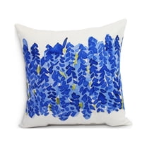 Simply Daisy, 20" x 20" Flower Bell Blue Floral DecorativeOutdoor Pillow