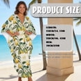 thumbnail image 7 of SEANATIVE Kaftan Dresses for Women V Neck Long Coverups Women Summer Caftan Coverups Dress Kimono Beach Vacation Wear Hawaiian Dresses for Holiday Trip Vacation, Lemon Flower Beige, 7 of 7