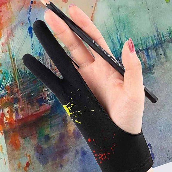 Artist Drawing Gloves Single Layer Two Finger Design Not Tablet Compatible