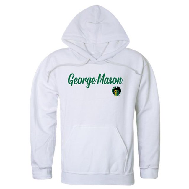 W Republic 558-221-WHT-03 George Mason University Mens Script Hoodie, White - Large