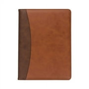 Samsill Two-Tone Padfolio with Spine Accent, 10.6w x 14.25h, Polyurethane, Tan/Brown, Each