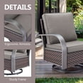 thumbnail image 5 of OPOHORO Outdoor Swivel Rocking Glider Chairs Set of 4, Outside All Weather Brown Wicker Patio Rocker Chairs for Porch or Deck, Gray Cushion, 5 of 7