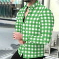 thumbnail image 2 of UVEASISHA Work Shirts for Men Long Sleeve Plaid Shacket Fall Fashion Checkered Print Dress Shirt Business Casual Regular Fit Shirt Jackets Green XL, 2 of 9