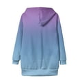 thumbnail image 5 of Hueook Puffer Jacket Womens Daily Printed Long Sleeved Knitted Cardigan Button Up Hooded Jacket Top Purple XL, 5 of 5
