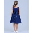 thumbnail image 7 of Miaeowve Kids Chiffon Wedding Bridesmaid Flower Girl Dress Summer Birthday Party Sleeveless V Neck Ball Gown Navy Blue 4, 7 of 7