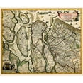 thumbnail image 3 of Visscher 17x15 Black Modern Framed Museum Art Print Titled - South Holland Netherlands - Visscher 1681, 3 of 5