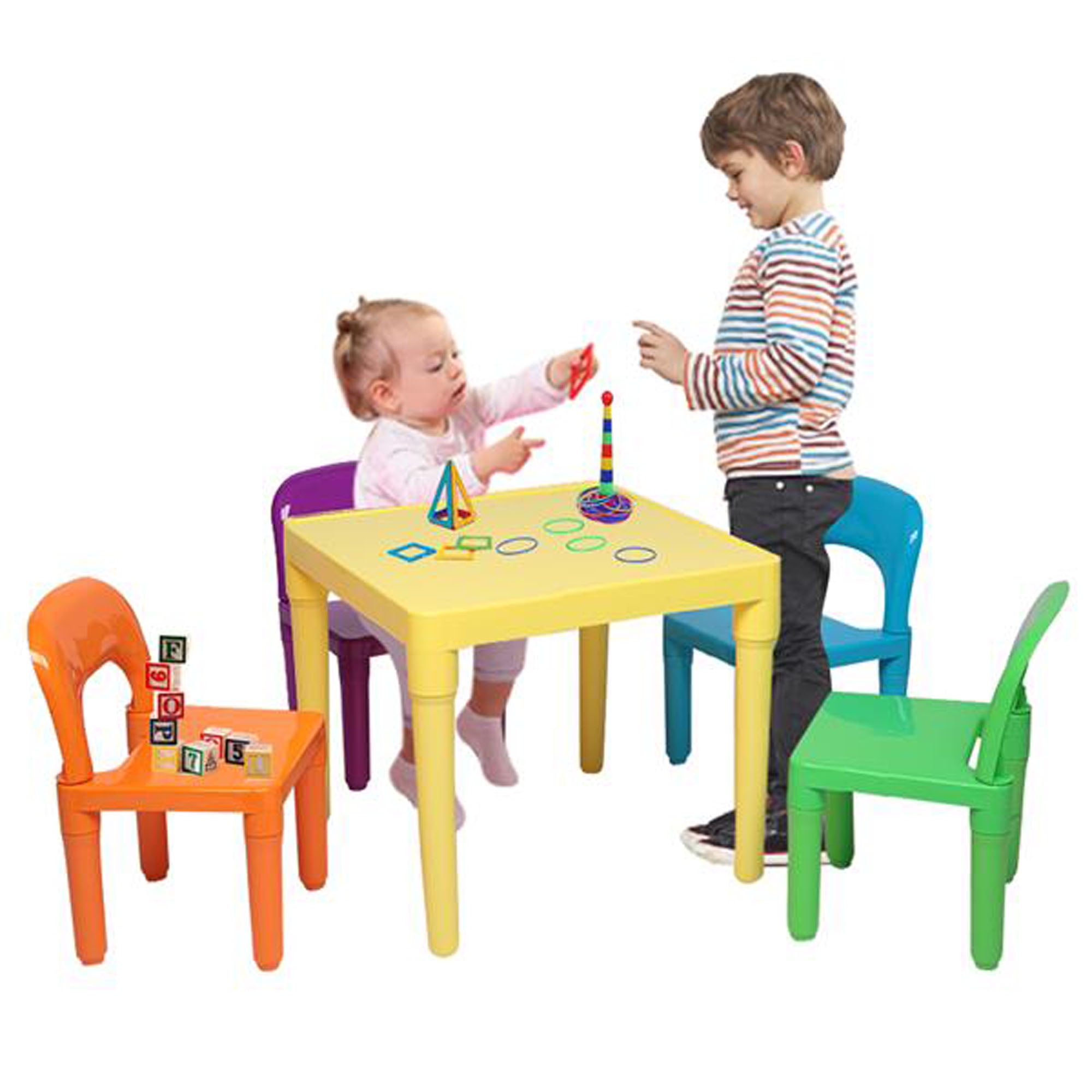 Little Tikes Bright 'n Bold Table & Chairs, Green/Blue - Walmart.com