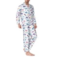 thumbnail image 2 of Salouo Dinosaur Print Button-Front Long Sleeve Pajama Set for Men, Soft 2Pjs Men's Long Sleeve Sleepwear-Small, 2 of 7