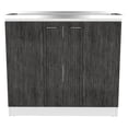 thumbnail image 2 of TUHOME Napoles 39" Utility Sink with Cabinet, Stainless Steel Laundry Sink, 2 of 8