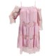 thumbnail image 5 of Vestido largo de encaje con hombros descubiertos para mujer: falda escalonada, mangas con volantes, elegante para bodas y fiestas, 5 of 6