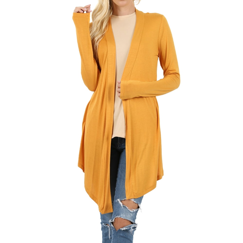 TheLovely Women & Plus Draped Open Front Long Sleeve Flowy Light
