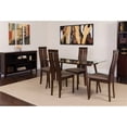 thumbnail image 2 of Flash Furniture Roseville 5 Piece Espresso Wood Dining Table Set with Glass Top and Clean Line Wood Dining Chairs - Padded Seats, 2 of 2