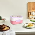 thumbnail image 1 of Travel Food Containers Mens Lunchbox, Plastic Bento Box Adult Lunchbox with Utensils Teacher Lunchbox Men's Lunchbox Containers for Lunch, Pink, 1 of 9