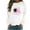 White, variant on WREESH Cancer Awareness Shirts for Women Sweatshirt Pink Ribbon Floral Graphic Long Sleeve Loose Fit Top Gray