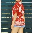 thumbnail image 2 of HAPPY BAY Hawaiian Shirts Womens Casual Summer Button Down Beach Party Blouses Shirt Blouse Short Sleeve Tropical Vacation Tee Shirts for Women S Palm Tree, Red, 2 of 6