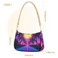 thumbnail image 3 of FORMRS Womens Shoulder Bag with Chain Strap Clutch Purse Cute Tote Handbag, Purple Neon Road, 3 of 7