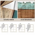 thumbnail image 5 of Farmhouse Aqua Brown Swag Valances for Windows, Kitchen Window Curtains Over Sink, Vintage Wooden Striped Window Treatment Curtains for Living Room/Bedroom Curtains 2 Panel Sets 36"x45", 5 of 8