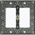 thumbnail image 6 of Metal Light Switch Plate Cover Black Floral Bandana Paisley Tile Pattern TIL046, 6 of 13
