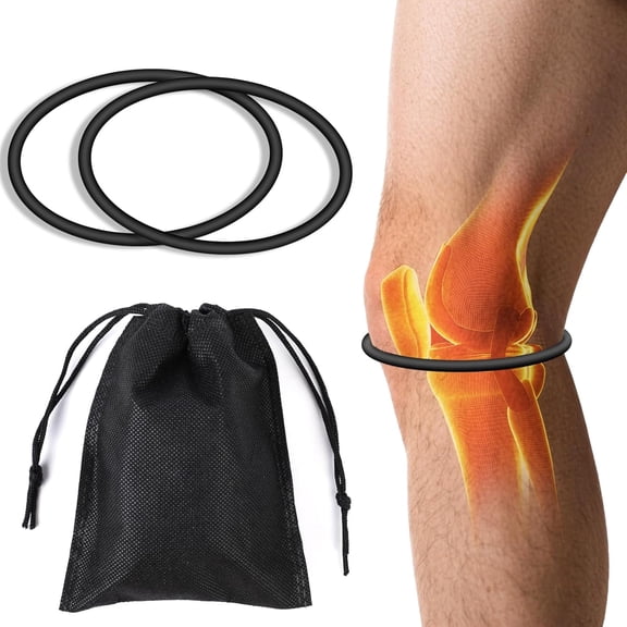 XIRQI 2Pcs Black Patellar Tendon Support Strap,Knee Pain Relief Patella Band for Basketball,Running,Soccer,Hiking,Silicone Knee Brace for Men & Women with Storage Bag