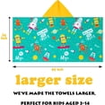 thumbnail image 5 of Kids Hooded Towels - Soft and Absorbent Bath, Beach, Swim Pool 60"x35" Large Towel Cover Up for Boys and Girls Robot Robot, 5 of 6