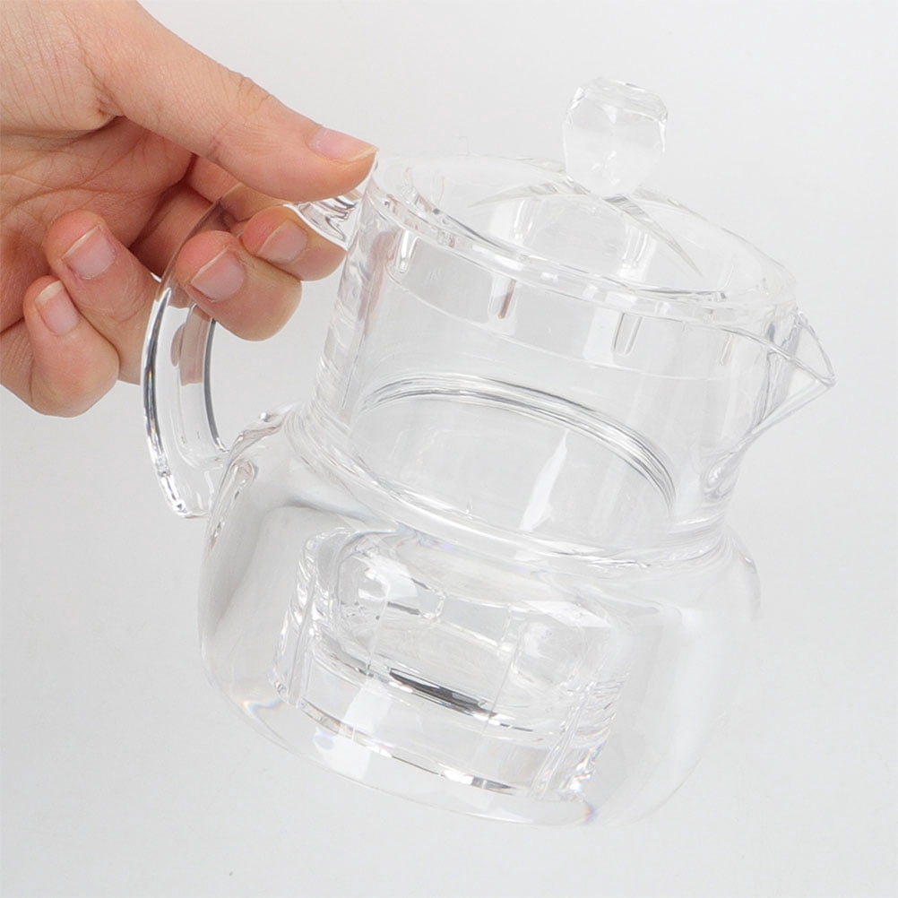 Masteelf 2pcs Honey Dispensers Acrylic Honey Pot Maple Syrup Bottles Clear Bee Honey Jar with Lid for Home Kitchen Commercial Use
