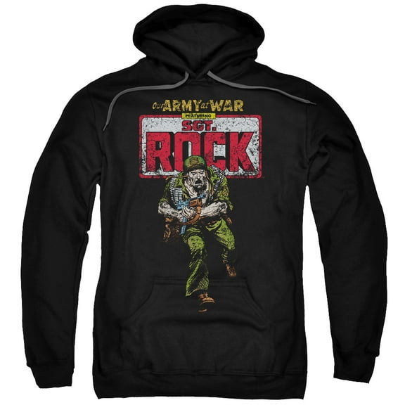 DC Comics Sgt Rock Adult Pullover Hoodie Sweatshirt Black
