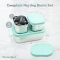 thumbnail image 3 of WeeSprout Stainless Steel Lunch Box Set - 750mL & 230mL Nested Bento Boxes, Matte Green, 3 of 8