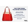 thumbnail image 3 of 6 Donna Polyester Tote Bags Set - Two Tone, Reinforced Straps, Wide Gusset, Everyday Use - Red, 3 of 5