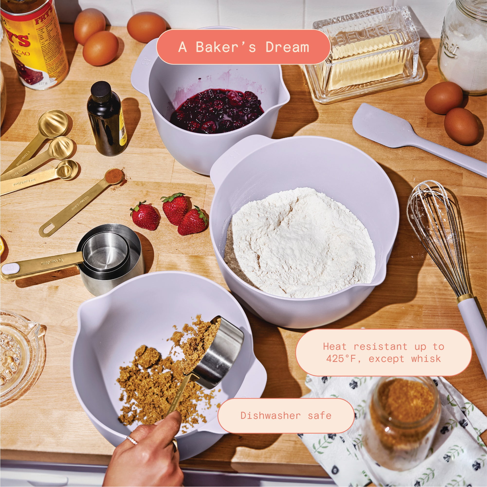 Beautiful 14-Piece Mix & Measure Set, Lavender by Drew Barrymore